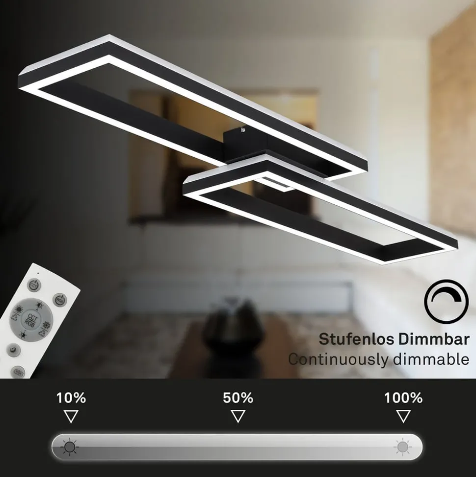 LED plafondlamp Frame 2-lamps RGBW backlight zwart