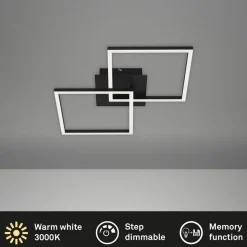 LED plafondlamp Frame 2-lamps Switch Dim zwart