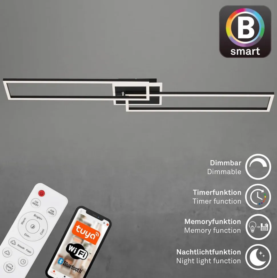LED plafondlamp Frame S CCT 110x24,8cm zwart
