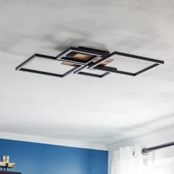 LED plafondlamp Frame, Step dim, 4-lamps hout