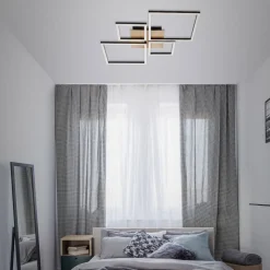 LED plafondlamp Frame, Step dim, 4-lamps hout