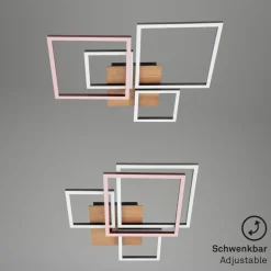 LED plafondlamp Frame, Step dim, 4-lamps hout