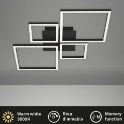 LED plafondlamp Frame, Step Dim, 4-lamps zwart