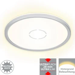 LED plafondlamp Free, Ø 29 cm, zilver
