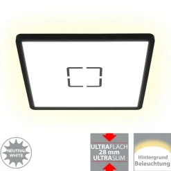 LED plafondlamp Free, 29 x 29 cm, zwart