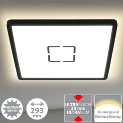 LED plafondlamp Free, 29 x 29 cm, zwart