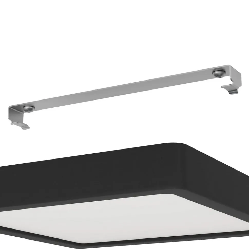 LED plafondlamp Fueva 5 IP44 3000K zwart 21x21cm