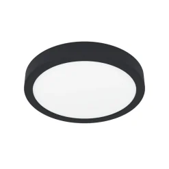 LED plafondlamp Fueva 5 IP44 3000K zwart Ø21cm