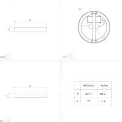 LED plafondlamp Fueva 5 IP44 3000K wit Ø21cm