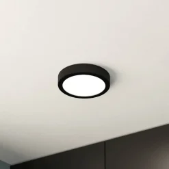 LED plafondlamp Fueva 5 IP44 3000K zwart Ø16cm