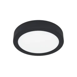 LED plafondlamp Fueva 5 IP44 3000K zwart Ø16cm
