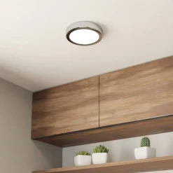 LED plafondlamp Fueva 5 IP44 3000K chroom Ø16cm