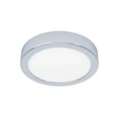 LED plafondlamp Fueva 5 IP44 3000K chroom Ø16cm