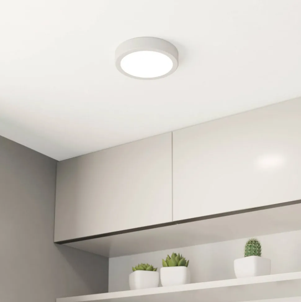 LED plafondlamp Fueva 5 IP44 3000K wit Ø16cm