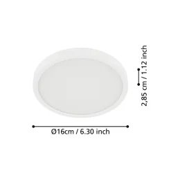 LED plafondlamp Fueva 5 IP44 3000K wit Ø16cm
