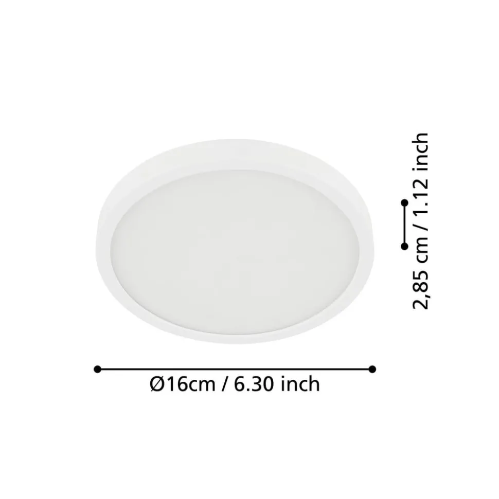 LED plafondlamp Fueva 5 IP44 3000K wit Ø16cm