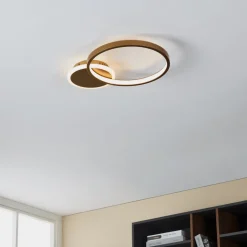 LED plafondlamp Gafares, goud, aluminium, 41 cm afstandsbediening CCT