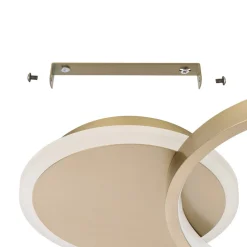 LED plafondlamp Gafares, goud, aluminium, 41 cm afstandsbediening CCT