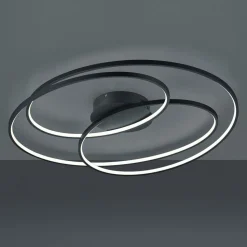 LED plafondlamp Gale, 80 cm, mat zwart