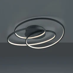 LED plafondlamp Gale, 60 cm, mat zwart