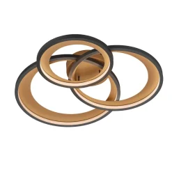 LED plafondlamp Granada, mat zwart/goud