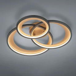 LED plafondlamp Granada, mat zwart/goud