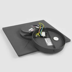 LED plafondlamp Henni, IP65, sensor, 30x30 cm, antraciet