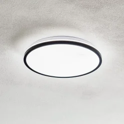 LED plafondlamp Lana, tegenlichteffect Ø28 zwart