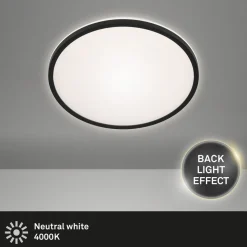 LED plafondlamp Lana, tegenlichteffect Ø28 zwart