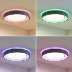 LED plafondlamp Lindby, RGB, CCT, afstandsbediening, dimbaar