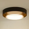 LED plafondlamp Luneta, fluweel bruin/goud, Ø 60 cm, 3-traps dimbaar