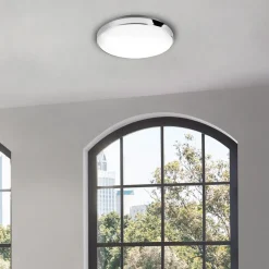 LED plafondlamp Malbona, frame chroom, Ø 28,5 cm