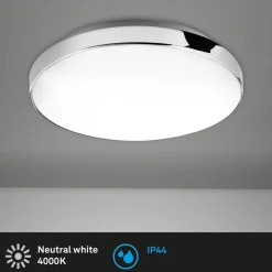 LED plafondlamp Malbona, frame chroom, Ø 28,5 cm