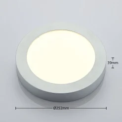 LED plafondlamp Marlo zilver 3000K rond 25,2cm