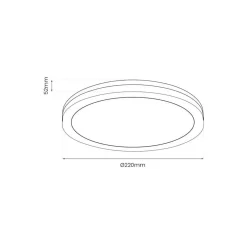 LED plafondlamp Marlon, Ø 22 cm, zwart, kunststof, IP54