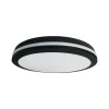 LED plafondlamp Marlon, Ø 40 cm, zwart, kunststof, IP54