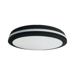 LED plafondlamp Marlon, Ø 40 cm, zwart, kunststof, IP54