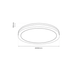 LED plafondlamp Marlon, Ø 40 cm, zwart, kunststof, IP54