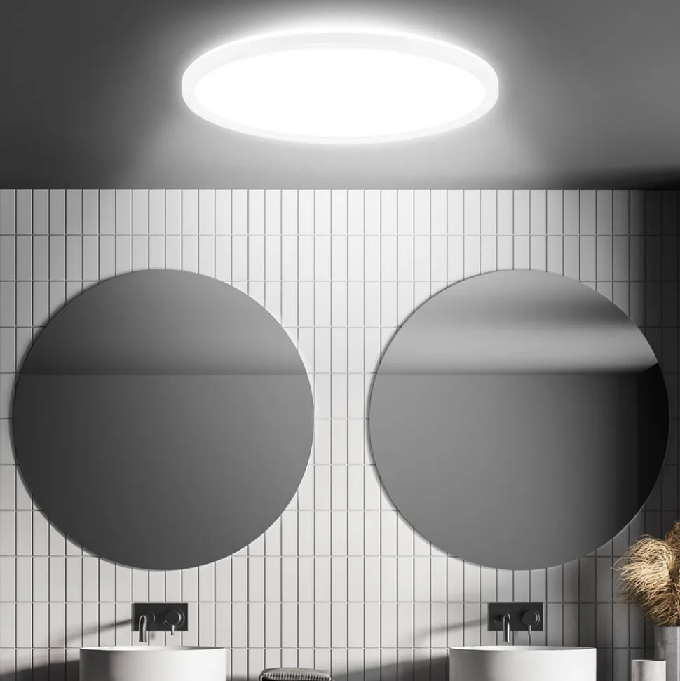 LED plafondlamp Move, sensor, Ø 42 cm, IP44, wit, 4000K