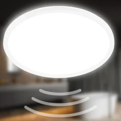 LED plafondlamp Move, sensor, Ø 42 cm, IP44, wit, 4000K