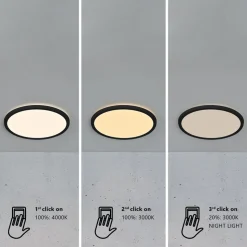 LED plafondlamp Oja 29 IP54 3.000/4.000K zwart