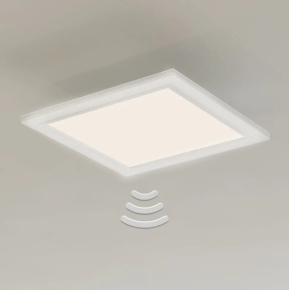 LED plafondlamp Piatto, sensor, 29,5 x 29,5 cm