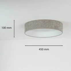 LED plafondlamp Plafond, Bouclé grijs, Ø 45 cm, 3-traps dimbaar