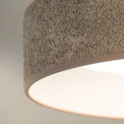 LED plafondlamp Plafond, Bouclé grijs, Ø 45 cm, 3-traps dimbaar