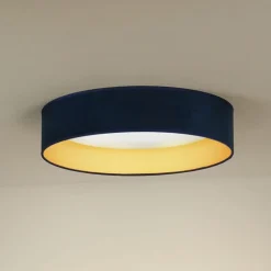LED plafondlamp Plafond Samt donkerblauw, Ø 45 cm, 3-traps dimbaar