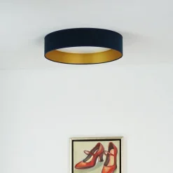 LED plafondlamp Plafond Samt donkerblauw, Ø 45 cm, 3-traps dimbaar