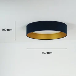 LED plafondlamp Plafond Samt donkerblauw, Ø 45 cm, 3-traps dimbaar