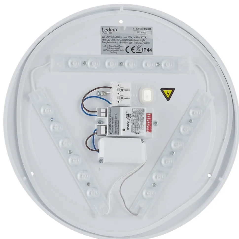 LED plafondlamp Porz IP44 HF-sensor, wit