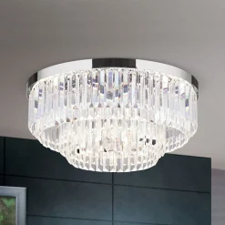 LED plafondlamp Prism, chroom, Ø 55 cm