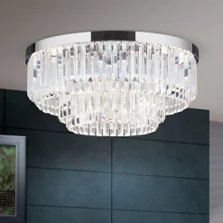 LED plafondlamp Prism, chroom, Ø 55 cm